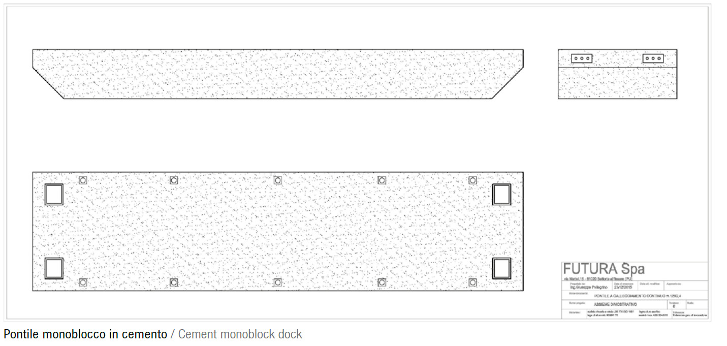 Pontile per Canottaggio disegno tecnico