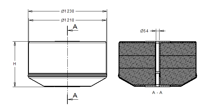 boa di ancoraggio tipo BB Disegno tecnico